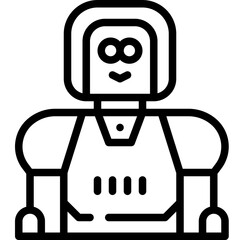 robot line icon