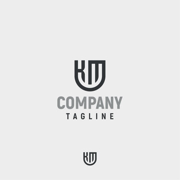 KM monogram letters initial vector logo