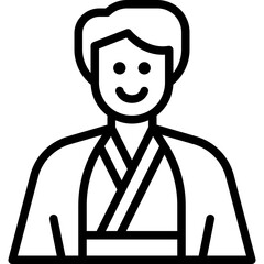 yukata line icon