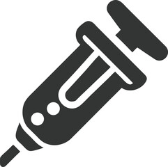 Obraz premium Syringe Silhouette Icon, Transparent Background, Medical Instrument, Simple