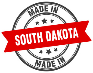 Made in South Dakota round sign. Made in South Dakota stamp.