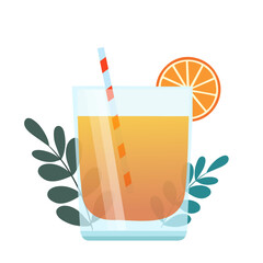 Fresh summer cold drink tropical fruity juicy cocktail drink with ice