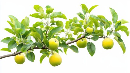 Harvesting green apples in a sunny orchard nature photography fresh produce outdoor close-up view organic farming