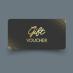 Elegant Gift Voucher with Gold Sparkle and Black Background