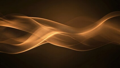 Abstract flowing golden lines on dark background