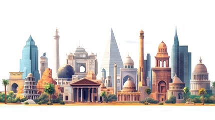 A banner showing the evolution of architecture