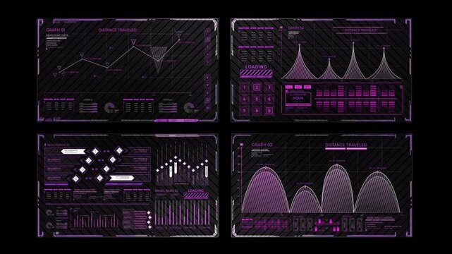 HUD UI Elements. Futuristic style. Game UI. Sci-fi screens.