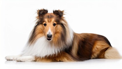 scotch collie on white background