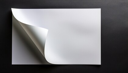 blank sheet of paper with curled corner on transparent background