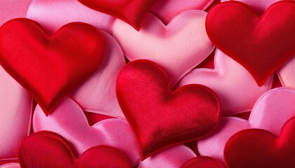 Obraz premium horizontal red and pink hearts for background