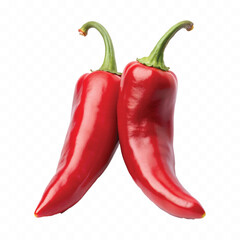 realistic hot red chili pepper isolated on white background