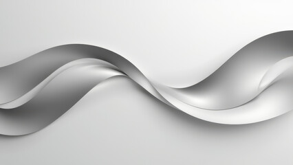 Obraz premium Stylized abstract design of a flowing ribbon with metallic texture on a gray background.