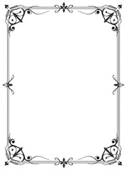 Elegant Black and White Ornate Frame Design Perfect for Invitations Cards and More                                    