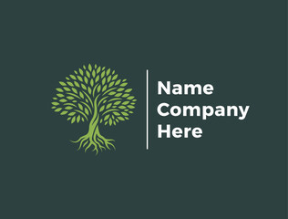 Artistic Tree Illustration. Nature Tree Vector Logo Design.
