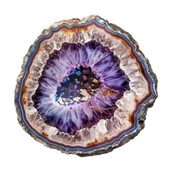 Geode slice isolated on white background