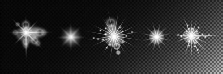 Set of luminous elements, light, shiny rays, luminous lines, New Year's luminous decorations, rays of light. Set of lighting effects, effect 14. Set of isolated objects 34.