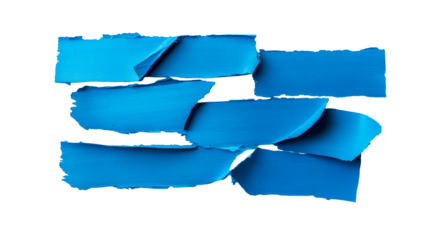 Blue paint strokes textured abstract background, graphic resource, cut out transparent