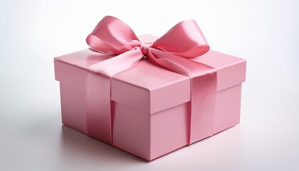Fototapeta premium cute pink gift box isolated on transparent and white background