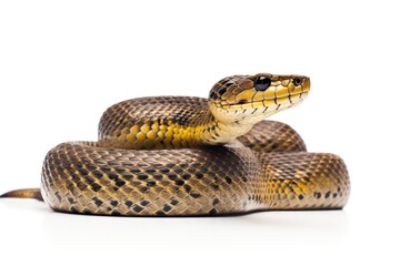 Fototapeta premium Snake reptile animal white background.