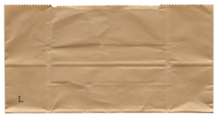 Isolated Brown Paper Bag with Folded Edges and Subtle Texture