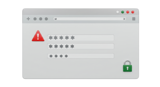 Isolated Browser Window Showing a Password Error Message