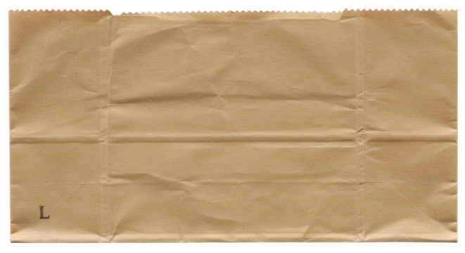 Isolated Brown Paper Bag with Folded Edges and Subtle Texture