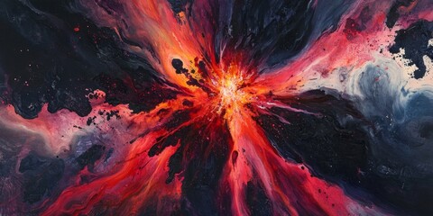 Abstract Explosion Painting - Vibrant Colors