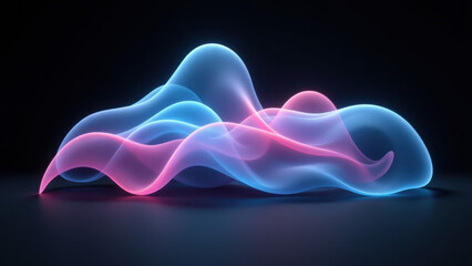 A mesmerizing abstract light sculpture with neon-colored flowing tubes against a dark background, embodying futuristic technology aesthetics.