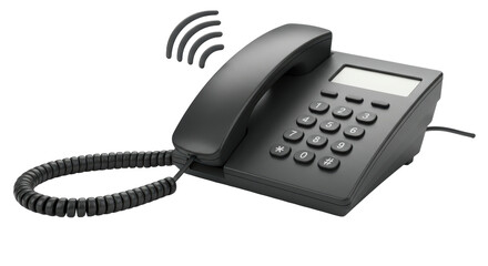 Isolated Ringing Landline Telephone with Cord