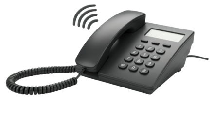 Isolated Ringing Landline Telephone with Cord