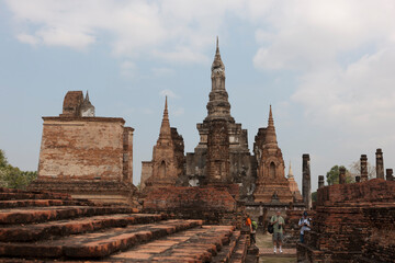Fototapeta premium Thailand Sukhothai view on a cloudy spring day