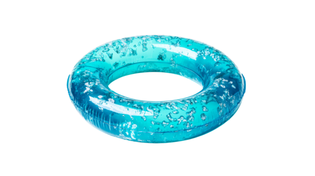 Aqua Glitter Pool Ring, Transparent Summer Fun, cut out transparent