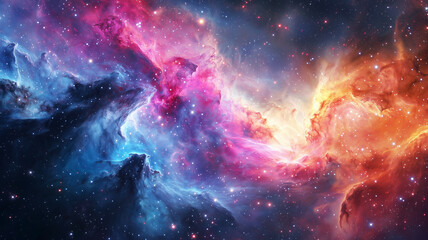 Obraz premium Vibrant Celestial Nebula with Cosmic Glow