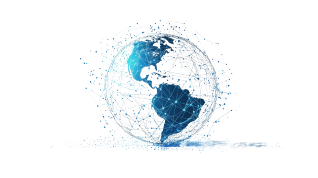 world map and globe isolated on white background 