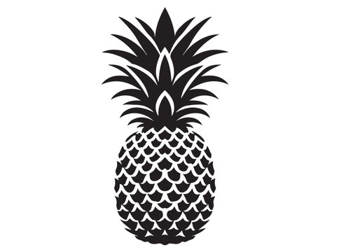 recommend clip art: pineapple logo vector silhouette design, pineapple logo icon silhouette, pineapple tropical fruit, minimalist black silhouette of pineapple fruit isolated on white background