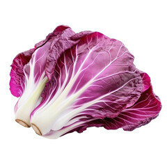 Obraz premium Purple Chinese cabbage with vibrant leaves isolated on a Transparent background perfect for culinary uses, purple chinese cabbage isolated on PNG background
