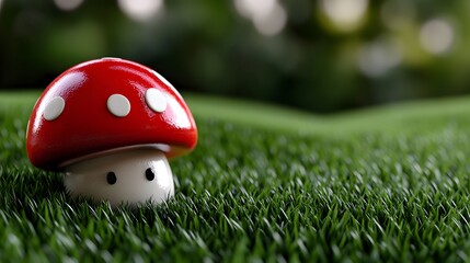 Naklejka premium 3d cartoon, cute mushroom clean and clear