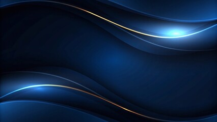 Abstract dark blue background featuring glowing, wavy lines that overlap, creating a luxurious and elegant design.
