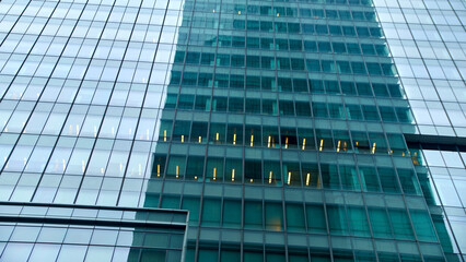 Reflections in the New York skyscrapers in the city center