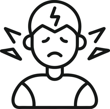 headache icon: person with pain clip art preview