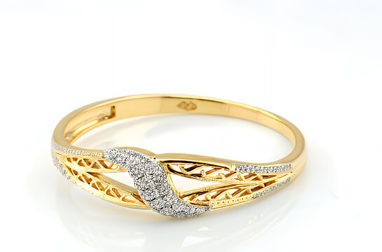 14k Gold Karperec Diamond Bangle