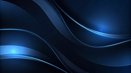 Abstract dark blue background featuring glowing, wavy lines that overlap, creating a luxurious and elegant design.
