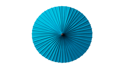 Elegant azure umbrella design, decorative and circular shape, cut out transparent