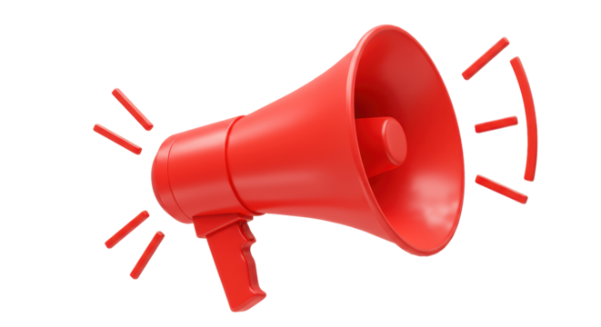 Isolated Red Megaphone