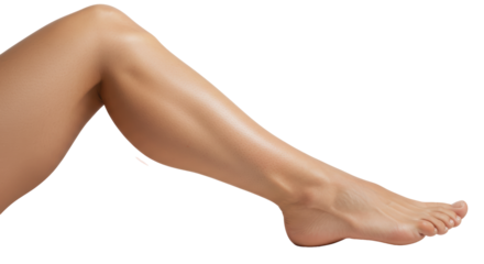 Isolated Female Leg Displaying Toned Musculature