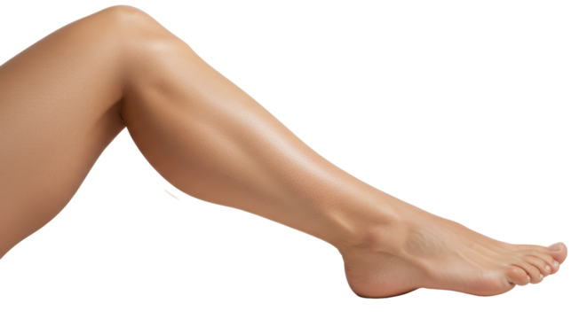 Isolated Female Leg Displaying Toned Musculature