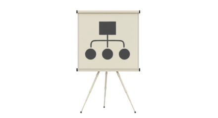 Isolated Presentation Board with Organizational Chart Illustration