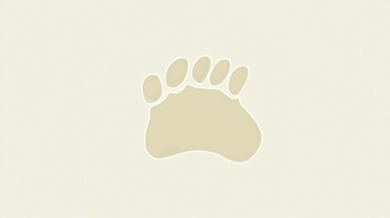 Obraz premium Paw Print Silhouette on Neutral Background Minimalist Design for Nature Animal and Footprint