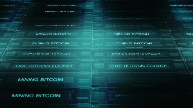 Computer Network Mining Bitcoin - Blue Colors