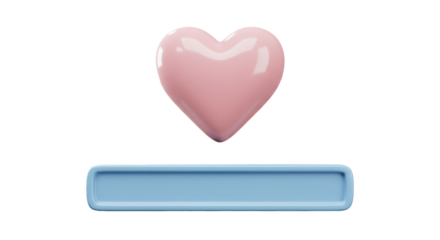 Isolated Heart and Loading Bar for Love Progress